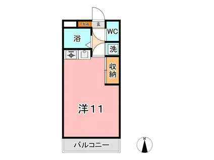 ぱんぷきんはうす(ワンルーム/2階)の間取り写真