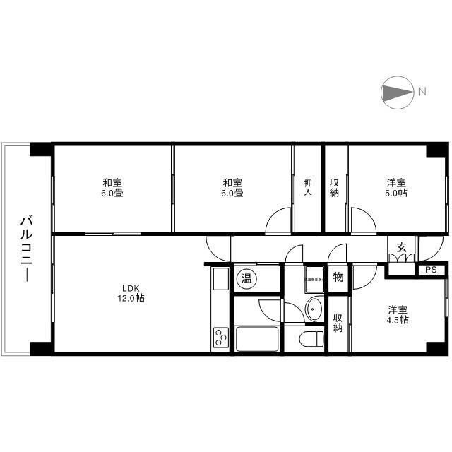 メゾンデュオーラ信濃(4LDK/3階)の間取り写真