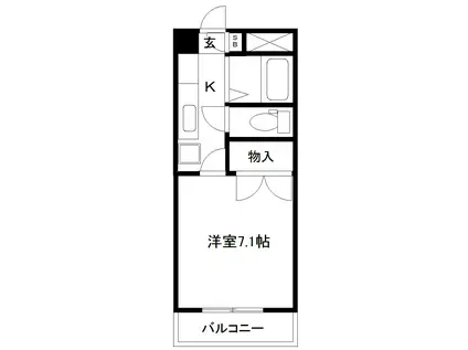 アリス川平第1(1K/2階)の間取り写真