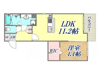 六甲コルン(1LDK/2階)の間取り写真