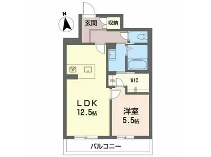 シャーメゾンステージ古川西 A棟(1LDK/2階)の間取り写真