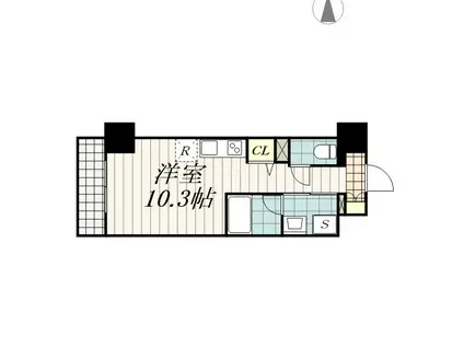 ロイジェントパークス千葉中央(ワンルーム/10階)の間取り写真