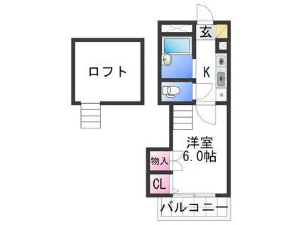シャルマンフジ東岸和田弐番館(1K/3階)の間取り写真