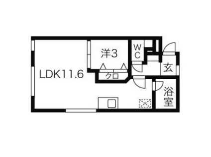 エフォート南7条(1LDK/2階)の間取り写真