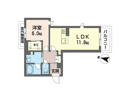 アベニール(1LDK/3階)の間取り写真