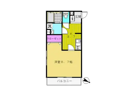 PREDEAR(1K/2階)の間取り写真