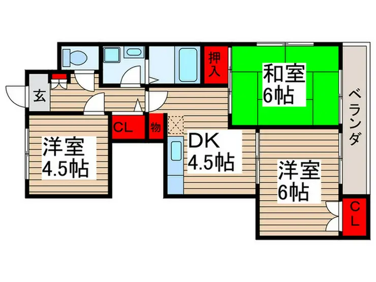 ブランドールユアサ 2階階 間取り