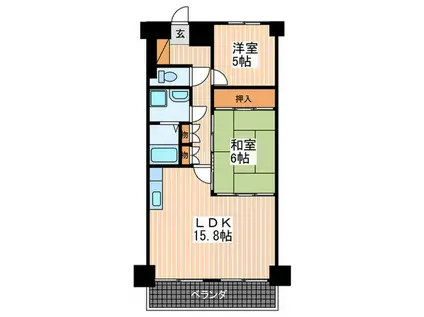 ロイヤルビュー安芸(4DK/2階)の間取り写真