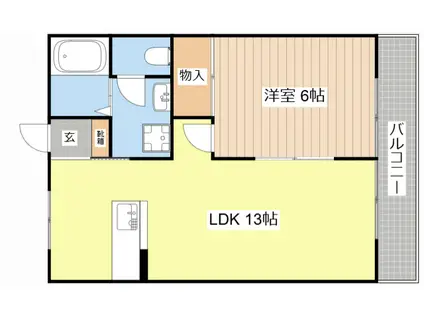 グランドール野洲(1LDK/2階)の間取り写真
