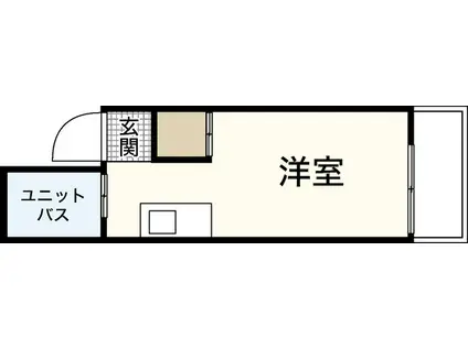 パレグレース和田(1K/3階)の間取り写真