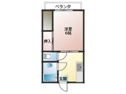 コーポ狩野(1K/1階)の間取り写真