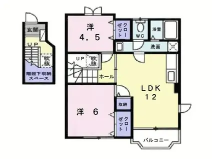 レモンハートII(2LDK/2階)の間取り写真