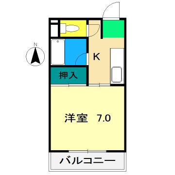 シティハウス比島(1K/4階)の間取り写真