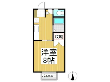 エミナンス小林(1K/2階)の間取り写真