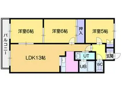 ベルマージュII 522(3LDK/5階)の間取り写真