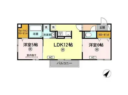 リオッサ(2LDK/2階)の間取り写真