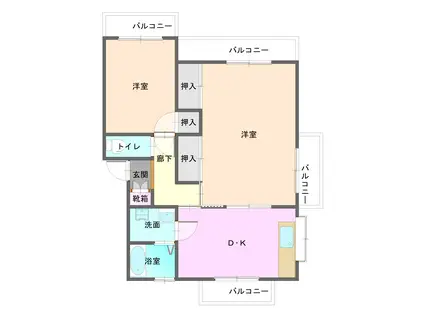 コーポラスJUN(1LDK/2階)の間取り写真