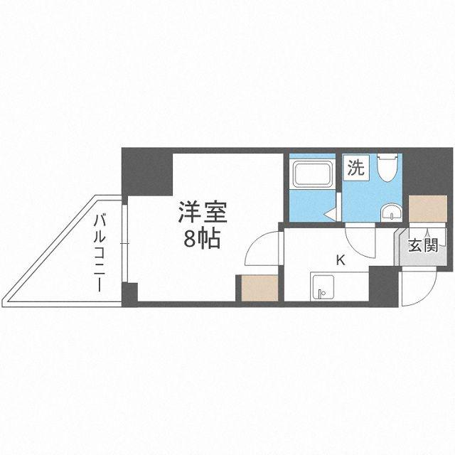 セレニテ福島アリア(1K/15階)の間取り写真