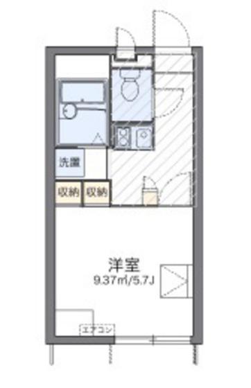 レオパレスアルカネット(1K/1階)の間取り写真