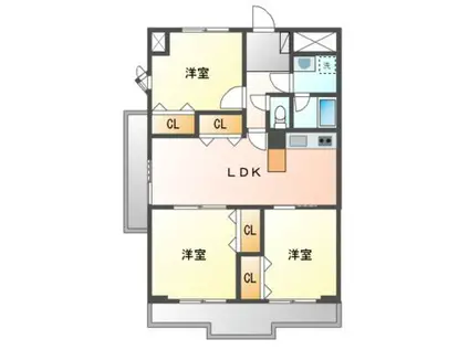 エーペックス宇多津(3LDK/10階)の間取り写真