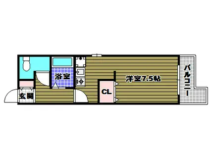 パインリバーI(1K/4階)の間取り写真