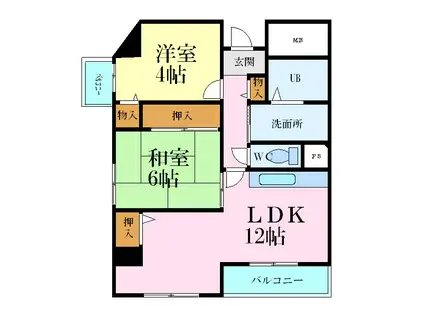 泉マンション(2LDK/2階)の間取り写真