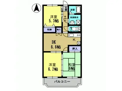 カーサフェリーチェI(3LDK/3階)の間取り写真