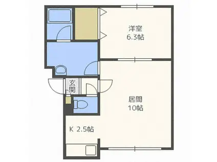 フォーサイトグランデII(1LDK/1階)の間取り写真