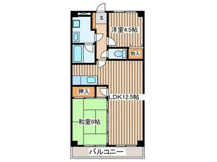 TEK藤沢ハイツ(2LDK/3階)の間取り写真