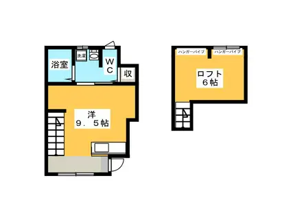 エスプレッソ(ワンルーム/1階)の間取り写真