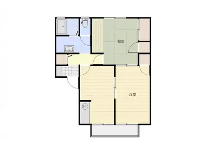 レジデンスオリーブ C(2LDK/1階)の間取り写真