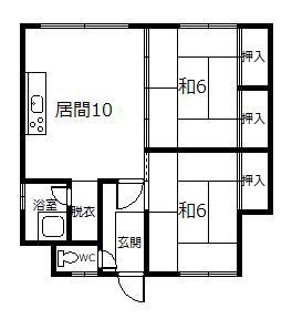 清楽荘A(2LDK/1階)の間取り写真