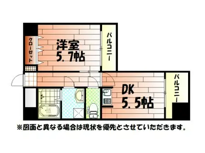 アネシス小文字(1DK/8階)の間取り写真