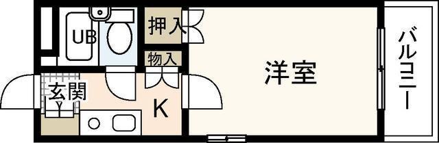 アストロ庚午(1K/2階)の間取り写真