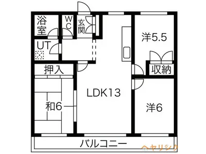 レジデンス赤池(3LDK/3階)の間取り写真