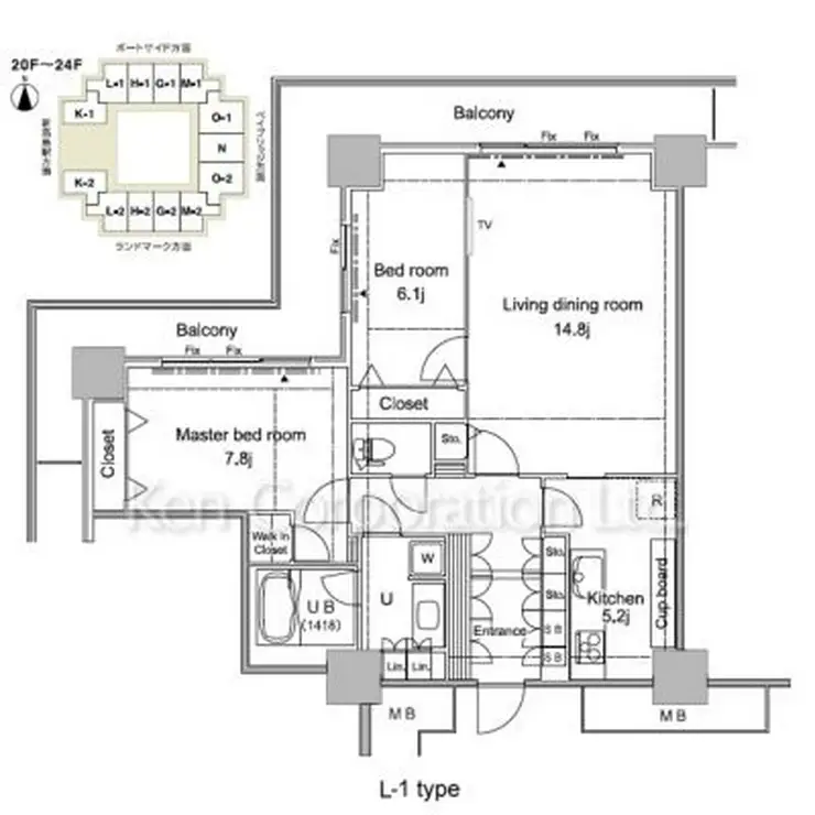 パシフィックロイヤルコートみなとみらいオーシャンタワー 23階階 間取り
