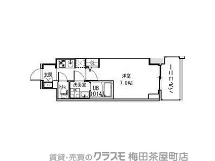 S-RESIDENCE福島ALOVITA(1K/8階)の間取り写真