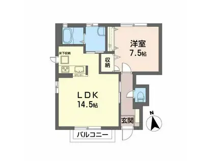 マジェスティ V(1LDK/1階)の間取り写真