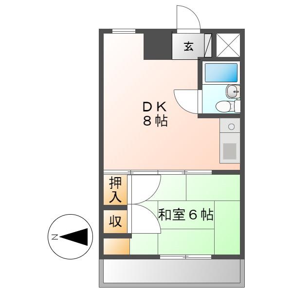 ラ・クール泉(1DK/3階)の間取り写真