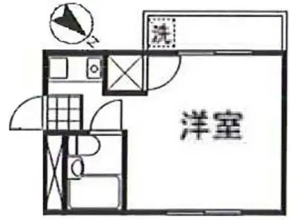 サンライズ三宅 B棟(ワンルーム/1階)の間取り写真