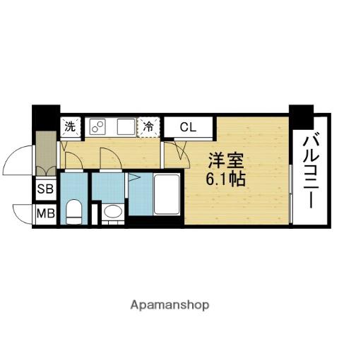 エスリード大阪平野プライム(1K/6階)の間取り写真