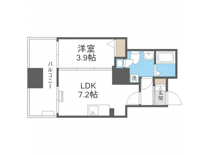 ビッグタワー大通公園(1LDK/8階)の間取り写真