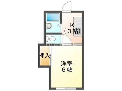 フォーブル間嶋(1K/1階)の間取り写真