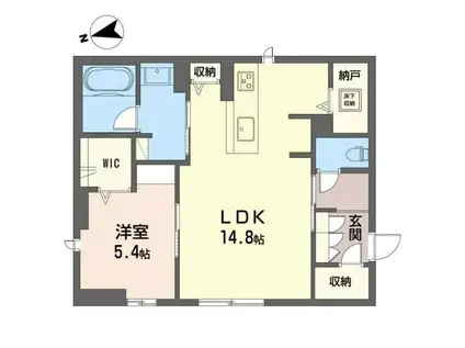 モンレーヴ本町(1LDK/1階)の間取り写真