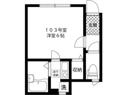 ANハイム(1K/1階)の間取り写真