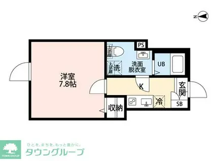 THE MACHIYA COURT(1K/2階)の間取り写真