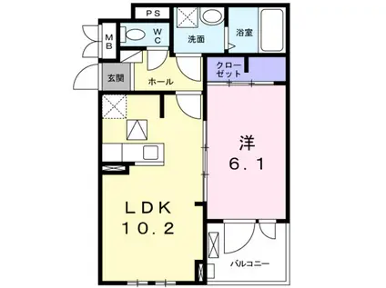 Y・Y・Y ー 22(1LDK/1階)の間取り写真