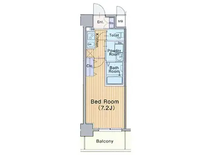 ミュプレ北浜(1K/14階)の間取り写真