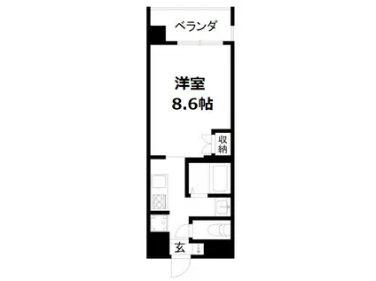 LUXENA 梅小路京都西(1K/2階)の間取り写真