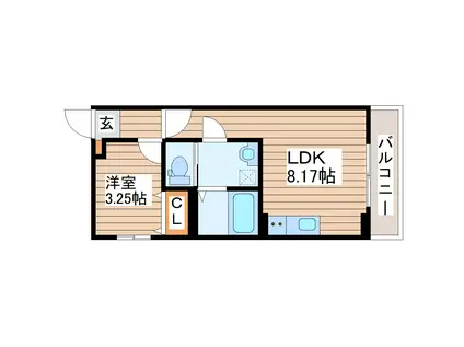 フォリアビレッジ長町南 B(1LDK/3階)の間取り写真